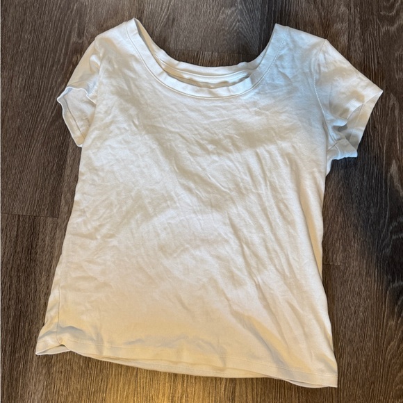NWOT Plain White Ribbed T-Shirt - Picture 1 of 6